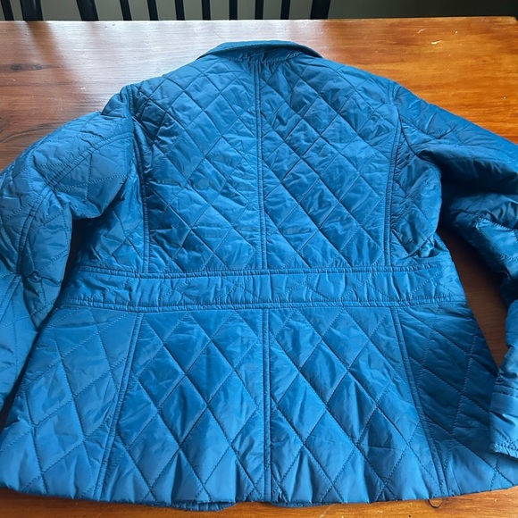 Talbots Diamond Quilted Lightweight Jacket Blue size Small Snap Closure - Picture 3 of 8